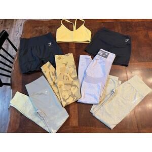 Gymshark Lot 7 Pieces Women’s Activewear 4 Leggings 2 Shorts Sports Bra S/M